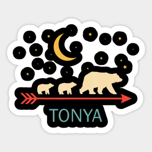 Tonya Name Gift Personalized Mama Bear With 2 Cubs Sticker